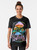 Colorful, trippy graphic t-shirt featuring a psychedelic mushroom galaxy design - Women