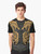 Gold graphic t-shirt featuring Fenrir, the legendary wolf from Norse mythology - Men