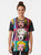Marilyn Monroe Pop Art Graphic T-Shirt with Colorful Abstract Collage Design - Women