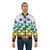 Vintage bomber jacket featuring Escher's famous optical illusion design with water, sky, and animals. - Lifestyle
