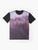 Graphic t-shirt with a design featuring a foggy, misty forest in a wilderness setting - Flat lay