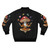 Psychedelic Buddha Bomber Jacket with magic mushroom and cosmic design - Back