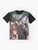 Crisis Core Final Fantasy 7 Graphic T-Shirt featuring characters Cloud, Tifa, Aerith, and Sephirot - Flat lay