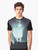 A northern, galaxy-inspired graphic t-shirt with a surreal, nature-themed design. - Men