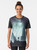 A northern, galaxy-inspired graphic t-shirt with a surreal, nature-themed design. - Women