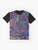 Glass Animals "ZABA" Graphic T-Shirt featuring a colorful, abstract, and moody album cover design. - Flat lay