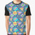 Retro-style graphic t-shirt with a pattern of nineties-inspired dinosaur designs, including Tyrannosaurus Rex, Pterodactyl, and more.