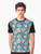 Retro-style graphic t-shirt with a pattern of nineties-inspired dinosaur designs, including Tyrannosaurus Rex, Pterodactyl, and more. - Men