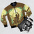 Fire Emblem Inspired Verdant Wind Bomber Jacket with Emblems and Embroidery - Flat lay