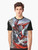 Spawn fanart graphic t-shirt featuring the character Spawn on a cross design - Men