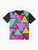 Memphis Triangles Graphic T-Shirt - Retro 80s/90s Geometric Design - Flat lay