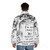 "Curiouser and Curiouser" Alice in Wonderland themed puffer jacket with fantasy and nostalgia inspired design - men back