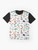 One Hundred Fish Graphic T-Shirt featuring a vibrant marine life design with sharks, whale sharks, and other ocean creatures - Flat lay