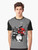 Japan Anime Graphic T-Shirt with Red Sun and Moon Design - Men