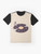 Cosmic Sound Graphic T-Shirt featuring a surreal design of an astronaut, stars, planets, and vinyl record - Flat lay