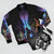 Spider-Man: Into the Spider-Verse Bomber Jacket featuring characters from the Marvel Comics universe - Flat lay