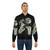 A bomber jacket featuring a night sky design with three tubas and a full moon. - Lifestyle