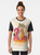 Colorful graphic t-shirt featuring a tiger and flamingo in a tropical, summery design - Women