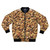 A stylish bomber jacket featuring a mixed nuts design, including hazelnuts, pistachios, peanuts, and almonds.