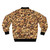 A stylish bomber jacket featuring a mixed nuts design, including hazelnuts, pistachios, peanuts, and almonds. - Back