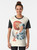 Anime-style cat graphic illustration on a t-shirt, featuring a Japanese ukiyo-e inspired cat design. - Women