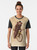 A whimsical graphic t-shirt featuring a vintage-style illustration of a bear riding a bicycle, wearing a bowler hat against a sepia-toned background. - Women