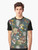 Graphic t-shirt featuring a pattern of various mushrooms in a forest setting, including chanterelle, portobello, bolete, oyster, truffle, and more. - Men