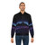 Retro highway bomber jacket with neon, abstract grid, and mountain landscape design - Lifestyle