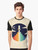 A graphic t-shirt featuring a rocket ship soaring through the sky, with a rainbow and clouds in the background, representing dreams and space exploration. - Men