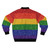 Vibrant LGBTQ pride rainbow bomber jacket with glitter and sparkle details - Back