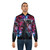 A colorful and abstract bomber jacket inspired by the game Devil May Cry, featuring the character Dante. - Lifestyle