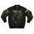 Grimm TV show inspired bomber jacket with Grimm, Nick, Blutbad, Hexen Beast, Bud, and Grimm Reaper designs.