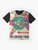 Retro Space Poster Graphic T-Shirt featuring a vintage space travel design - Flat lay