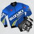 SUZUKI MOTOGP Bomber Jacket with Motorcycle Livery Design - Flat lay