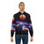 Neon retro bomber jacket with airbrush and pixel art design featuring sports cars and a night sky - Lifestyle