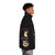 Futuristic "I Am The Law" puffer jacket with dystopian law enforcement design - men side right