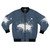 Banksy-inspired bomber jacket featuring a stenciled splash dog design, representing street art and urban culture.