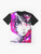 Chibi manga girl illustration on a white t-shirt - Flat lay