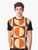 Retro geometric half square and circle pattern t-shirt - Men