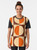 Retro geometric half square and circle pattern t-shirt - Women