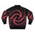Retro 1970s time vortex bomber jacket in pink color with abstract psychedelic pattern - Back