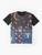 Stylish graphic t-shirt with the text "shame Food for Worms" in a music and hip hop inspired design. - Flat lay