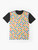Colorful checkered pattern graphic t-shirt - Flat lay