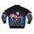 Alejandro Mogollo's graphic art featured on a bomber jacket - Back
