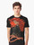 Burn Graphic T-Shirt with Fiery Design and Attractive Model - Men
