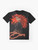 Burn Graphic T-Shirt with Fiery Design and Attractive Model - Flat lay