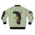 Vintage bomber jacket featuring a yellow-tailed black cockatoo, an iconic Australian bird species. - Back