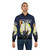 X-Files inspired bomber jacket with parody superhero design, featuring Mulder and Scully characters. - Lifestyle