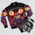 FNAF Security Breach bomber jacket featuring the character Vanny from the Five Nights at Freddy's video game series - Flat lay