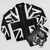 Stormzy Glastonbury bomber jacket with Union Jack, graffiti, and halftone graphics - Flat lay